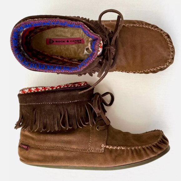 ROCK & CANDY SHAKEY FAUX SUEDE MOCCASINS ANKLE BOOTS SLIP ONS SHOES WOMENS 8 - Picture 13 of 13